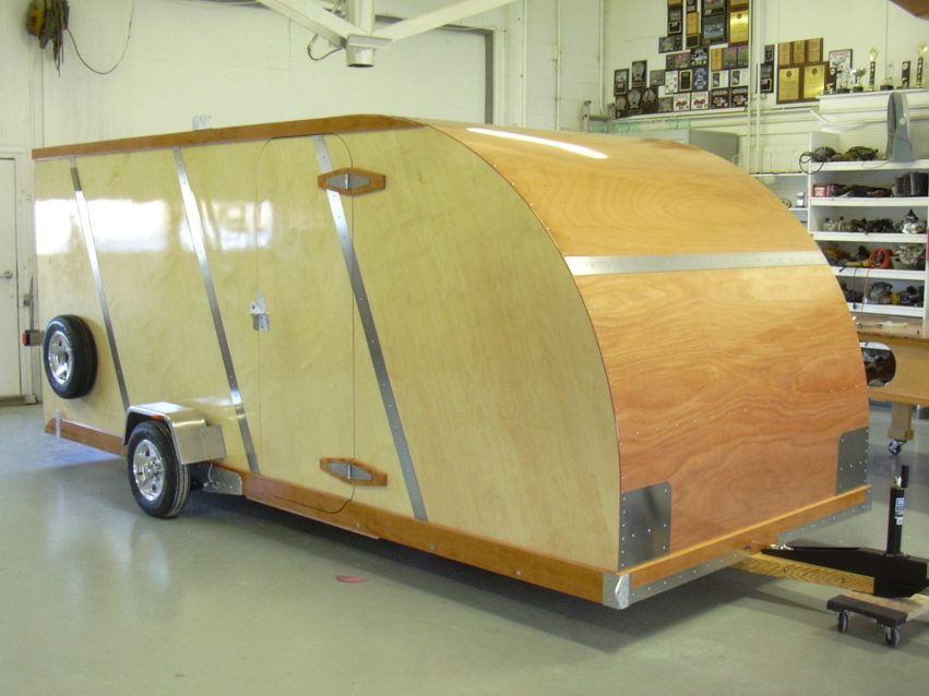 The trailer was finished by spraying Jon’s favorite automotive clear coat after all the pieces of the trailer were glued together. It’s not a lie when I say, “Jon’s wood race car trailer sure turned out really nice.” It’s safe to say Jon’s trailer will turn heads on the road and at the track. 