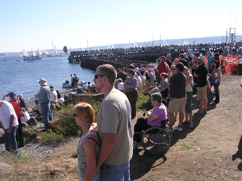 The parade always draws a big crowd. Note how nice and sunny it is, then remember the picture of the inversion.