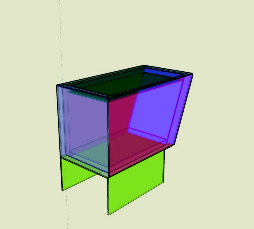 The new cooler design in Sketchup.