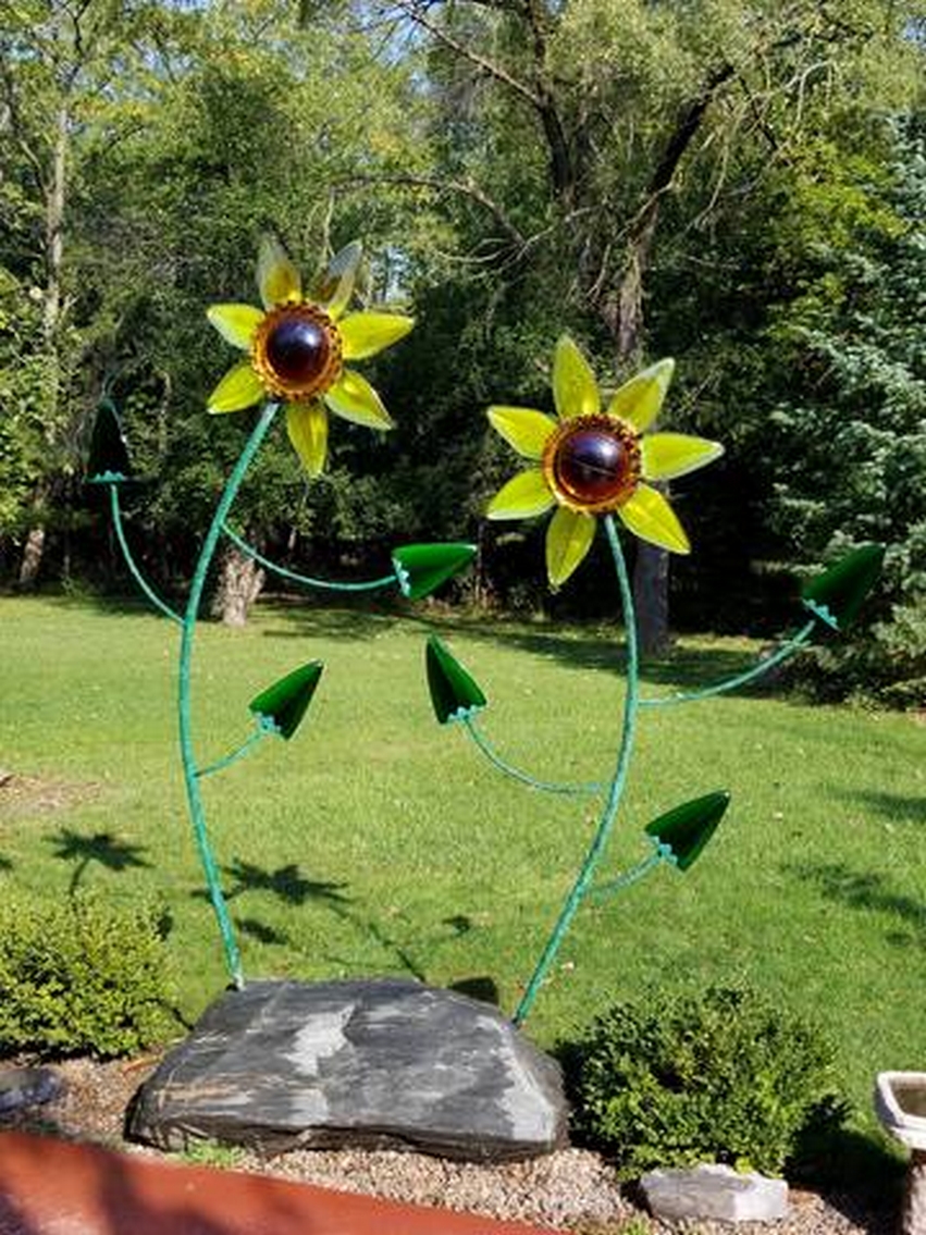 Epoxy sunflowers dancing in the sunshine