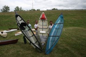 Gougeon 12.3 canoes on display.