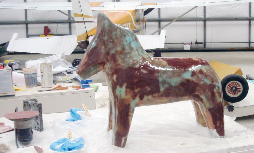 Dala horse under construction