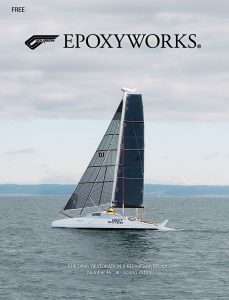 G-32 catamaran on the cover of Epoxyworks 46, Spring 2018