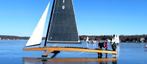 Michigander, a 21st Century stern steerer ice yacht